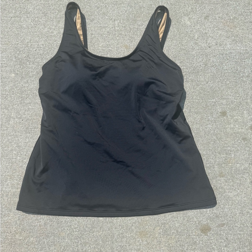 L.L. Bean Black Women's Tankini‎ Swim Top size 10